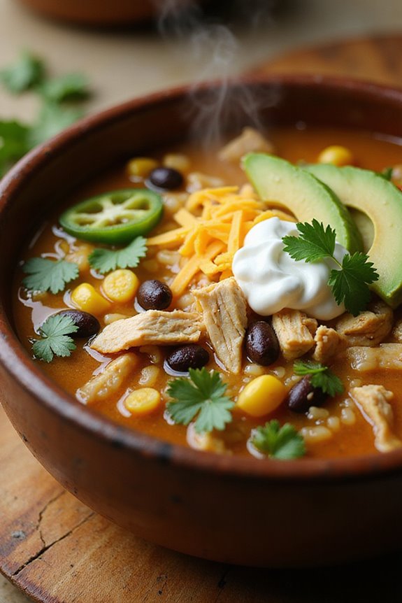 comforting chicken tortilla soup simmered leisurely