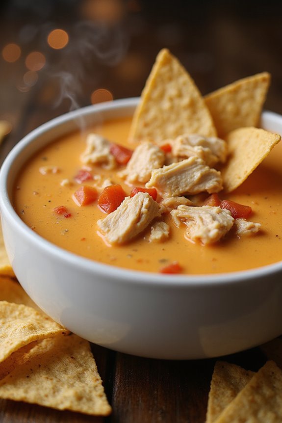 creamy cheesy easy chicken tortilla soup