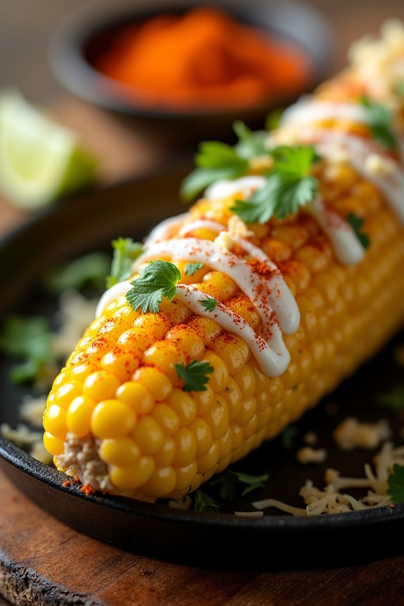 creamy cheesy spicy mexican street corn