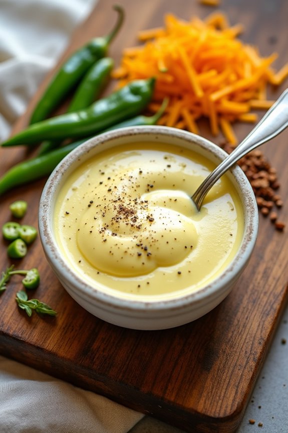 creamy tangy chili infused sour cream sauce