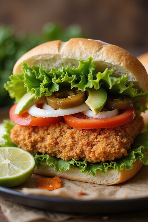 crispy breaded chipotle mayo mexican tortas