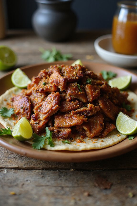 crispy slow cooked citrusy smoky carnitas