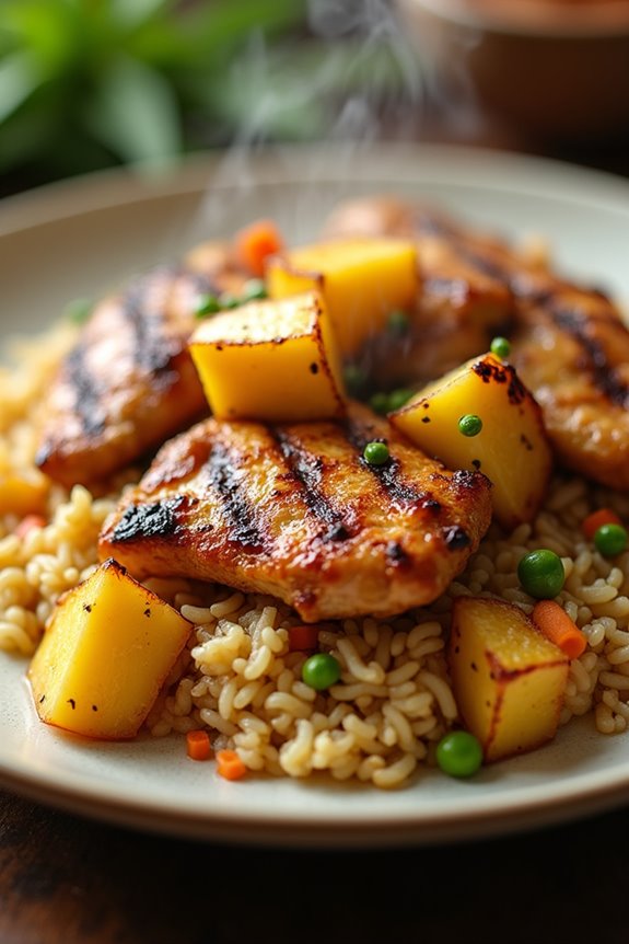 grilled chicken pineapple lime rice