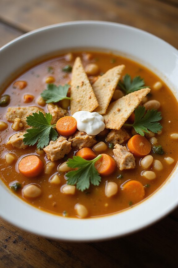 hearty comforting flavorful turkey tortilla soup
