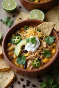 hearty soothing chicken filled tortilla soup