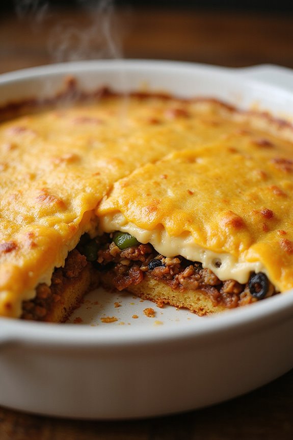 layered skyscraper like tostada bake