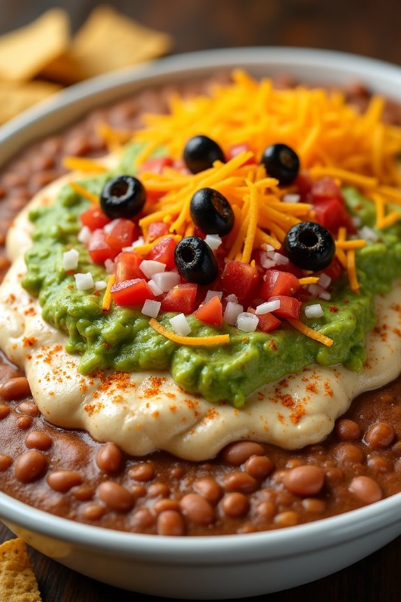 layered tex mex bean dip masterpiece