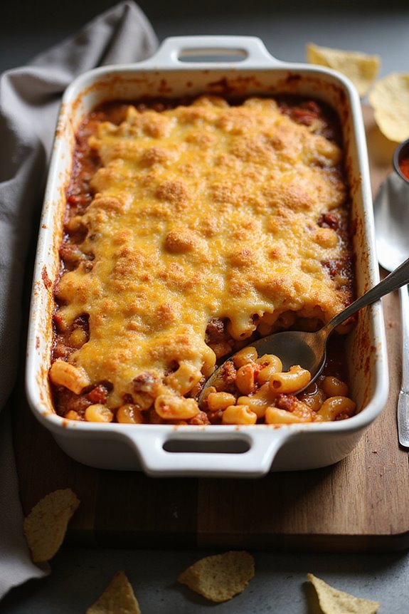 satisfying cheesy mexican beef macaroni