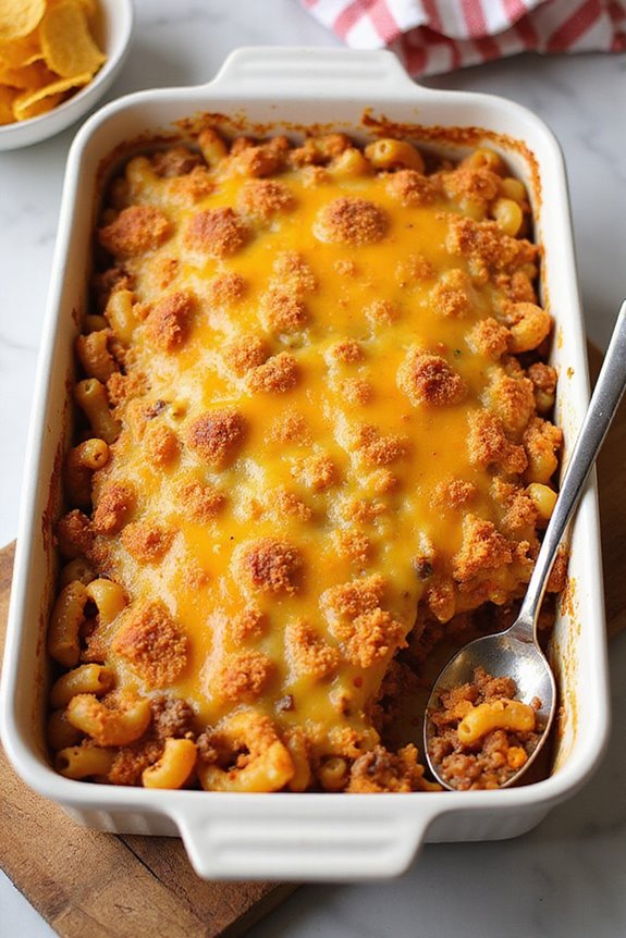 satisfying cheesy mexican beef macaroni