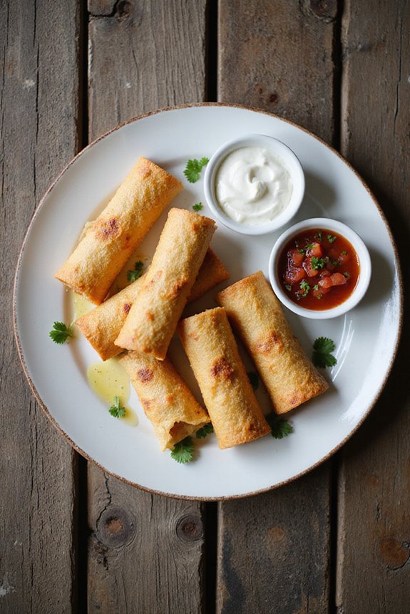 tasty mexican inspired crispy fried taquitos
