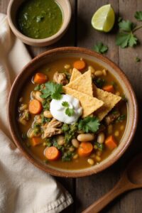 warm comforting turkey based tortilla soup